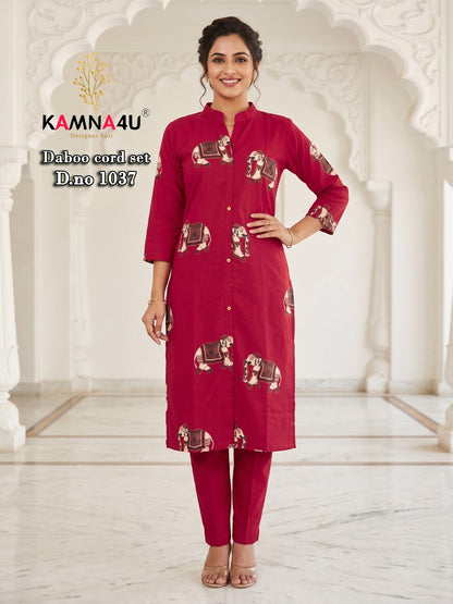 Dno 1028-1038 Kamna4U Dhabu Co Ord Set Exporter India