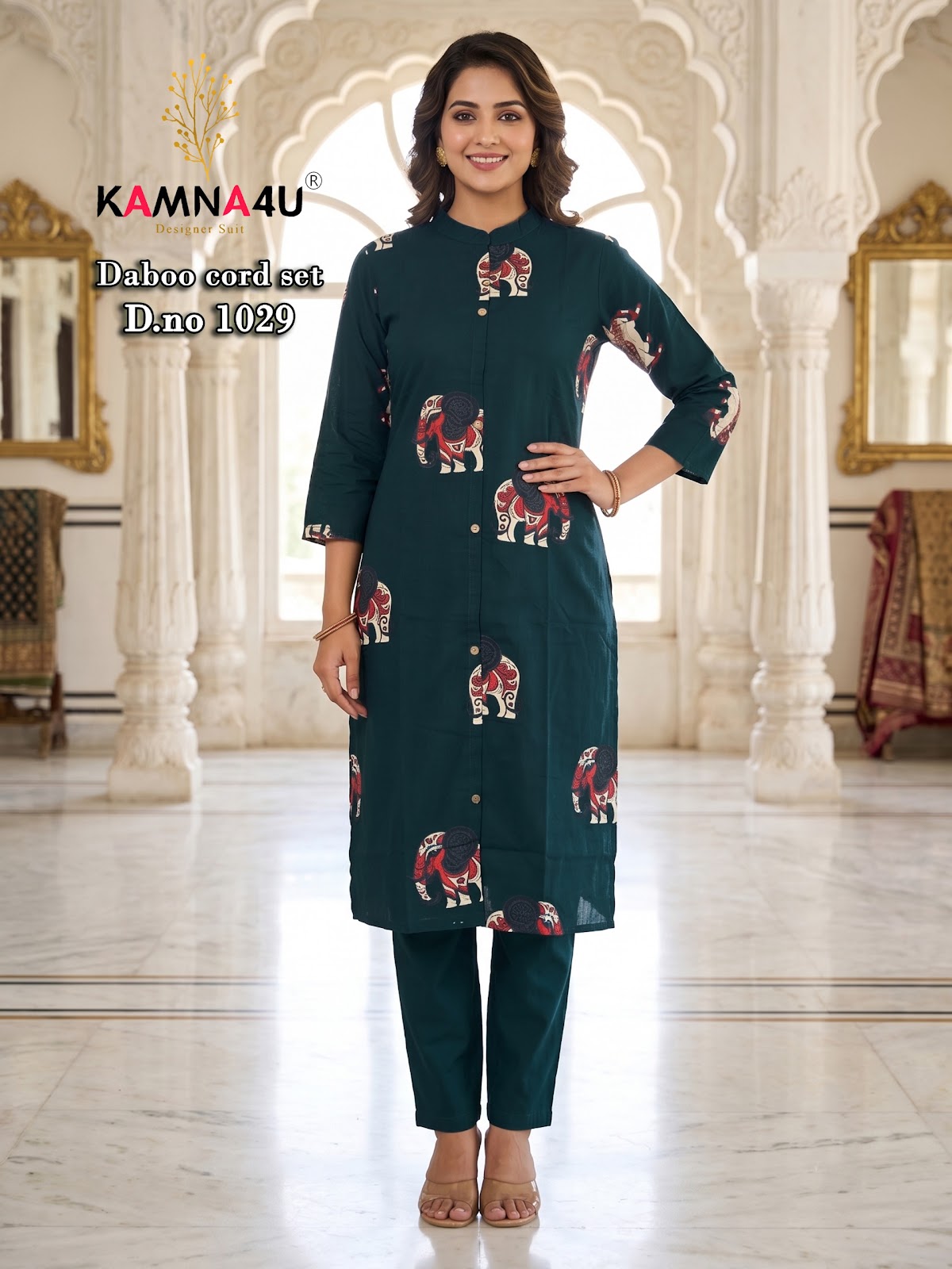 Dno 1028-1038 Kamna4U Dhabu Co Ord Set Exporter India