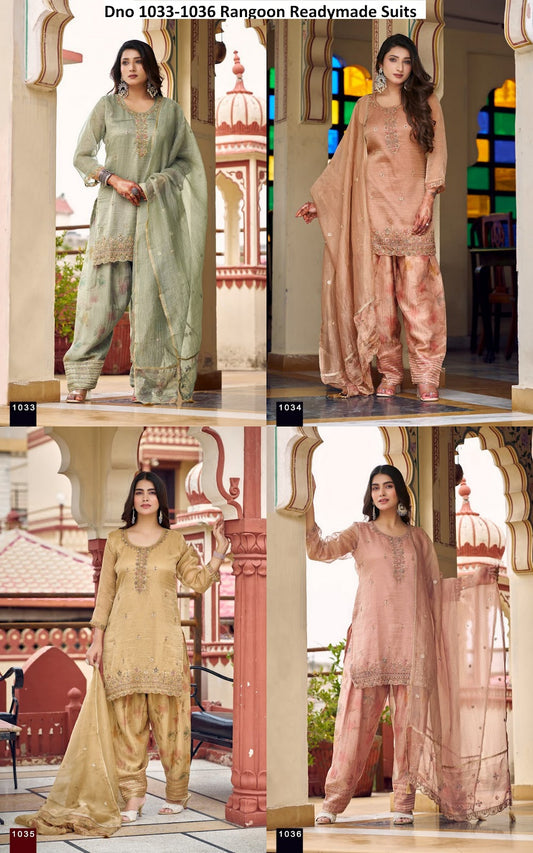 Dno 1033-1036 Rangoon Salsa Readymade Suits Wholesale Price