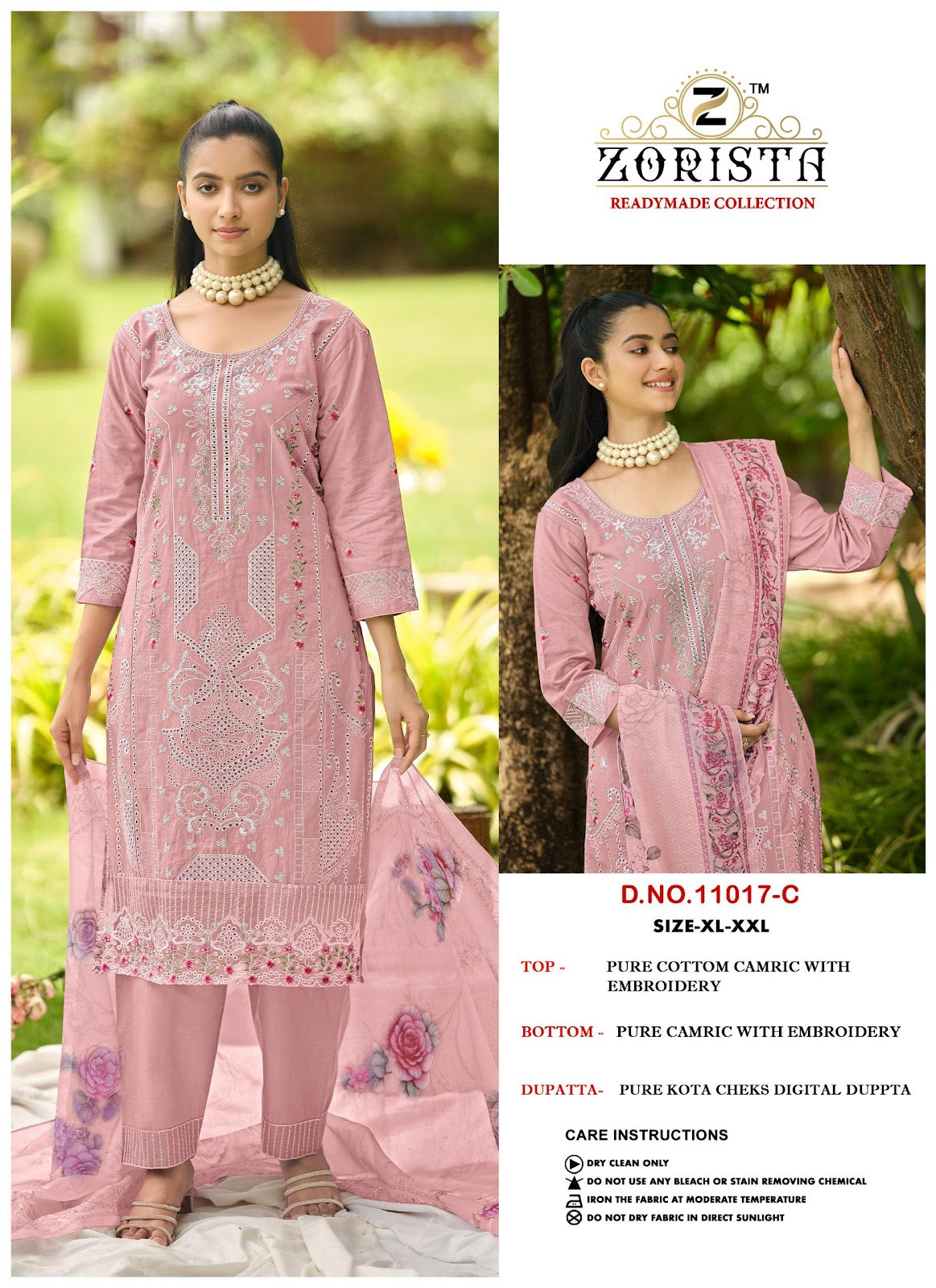 Dno 11017 Zorista Cambric Cotton Pakistani Readymade Suits Exporter India