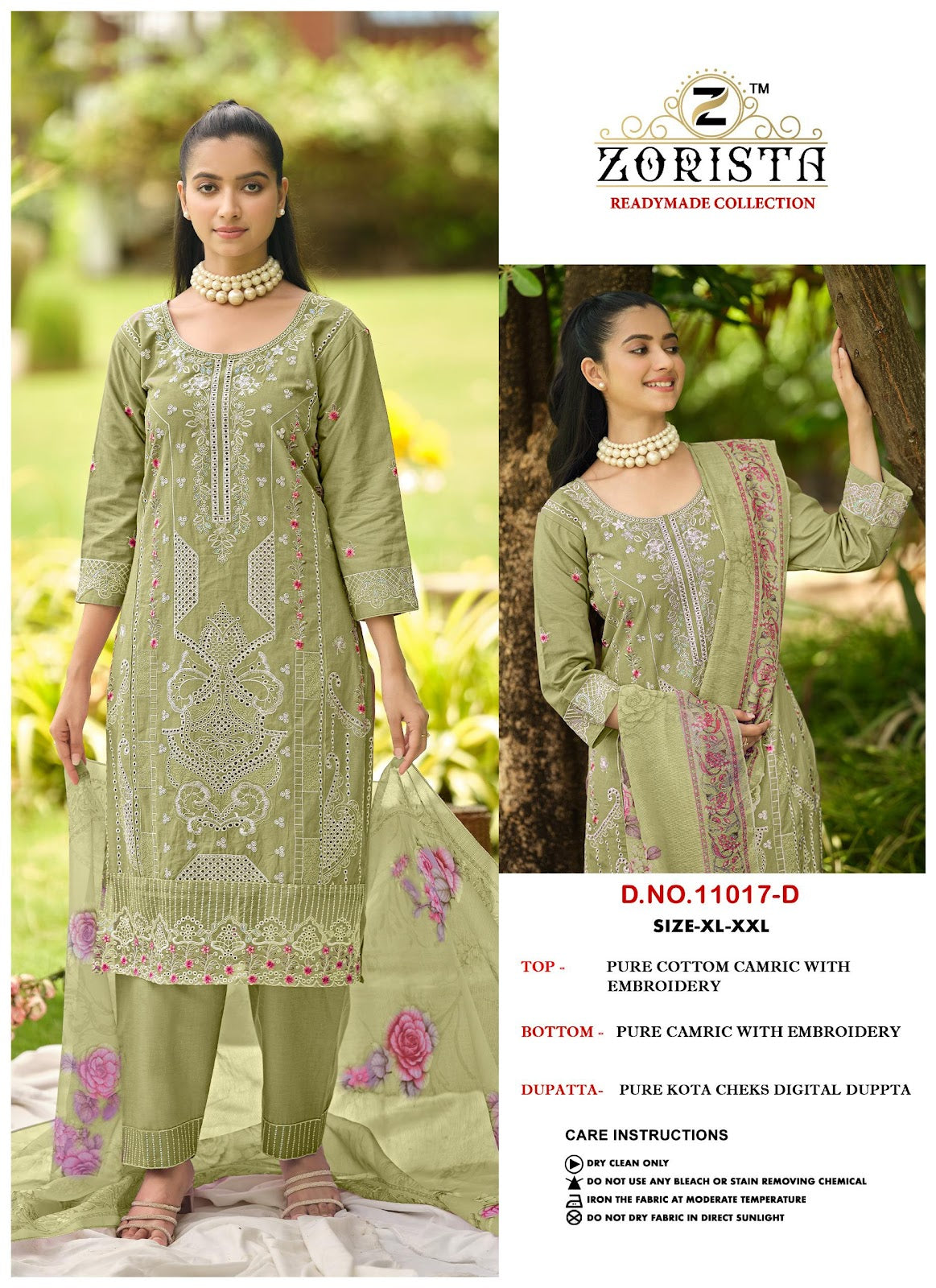 Dno 11017 Zorista Cambric Cotton Pakistani Readymade Suits Exporter India