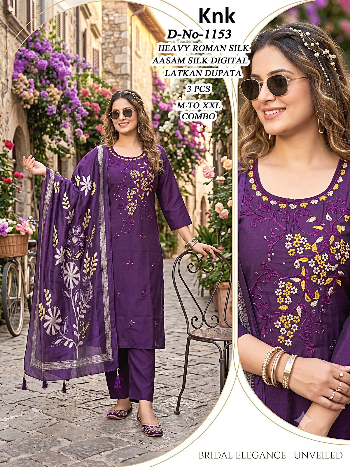 Dno 1152-1155 Knk Roman Silk Readymade Pant Style Suits Wholesale