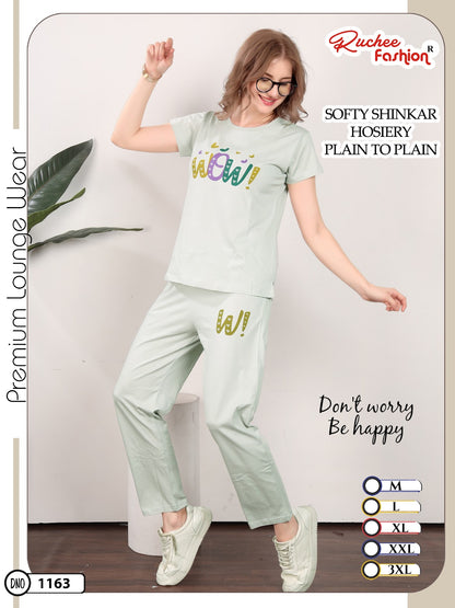 Dno 1160-1165 Ruchee Fashion Sinker Pyjama Night Suits Wholesaler Gujarat