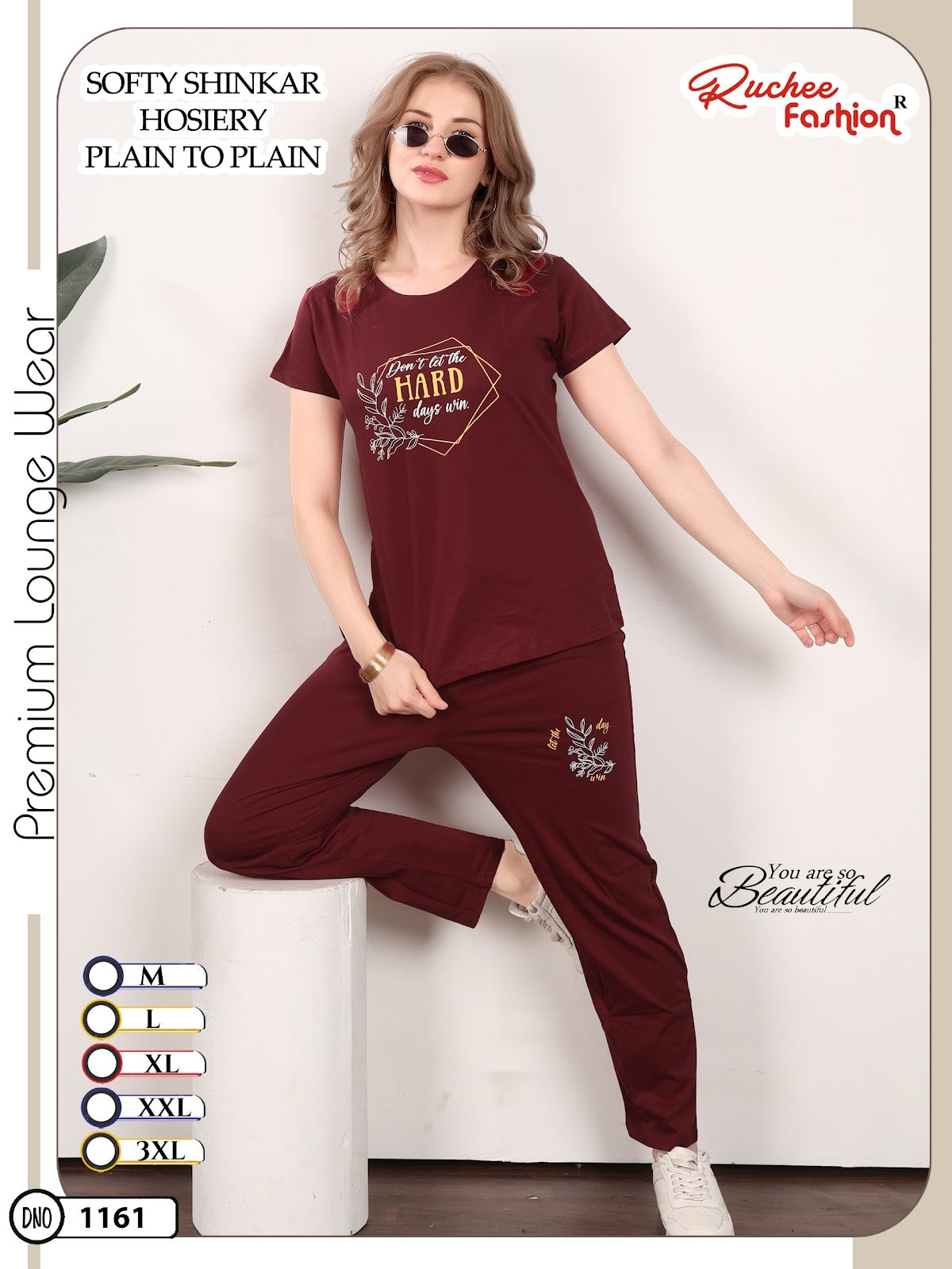 Dno 1160-1165 Ruchee Fashion Sinker Pyjama Night Suits Wholesaler Gujarat
