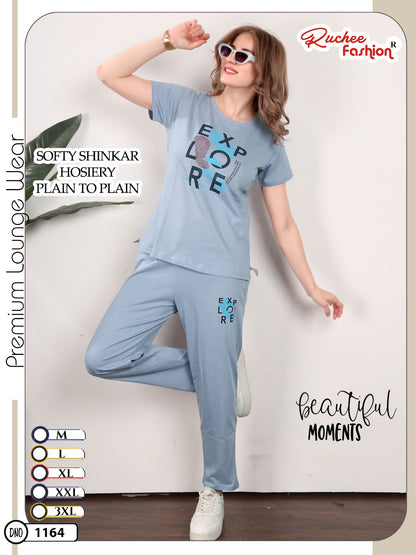 Dno 1160-1165 Ruchee Fashion Sinker Pyjama Night Suits Wholesaler Gujarat