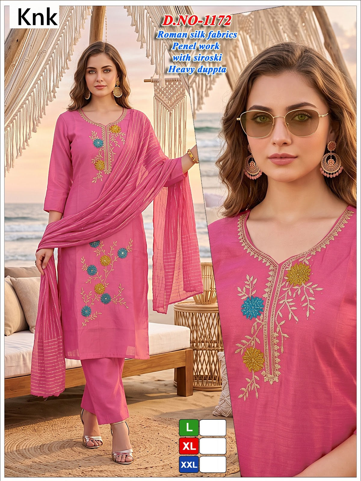 Dno 1169-1174 Knk Roman Silk Readymade Pant Style Suits Manufacturer India