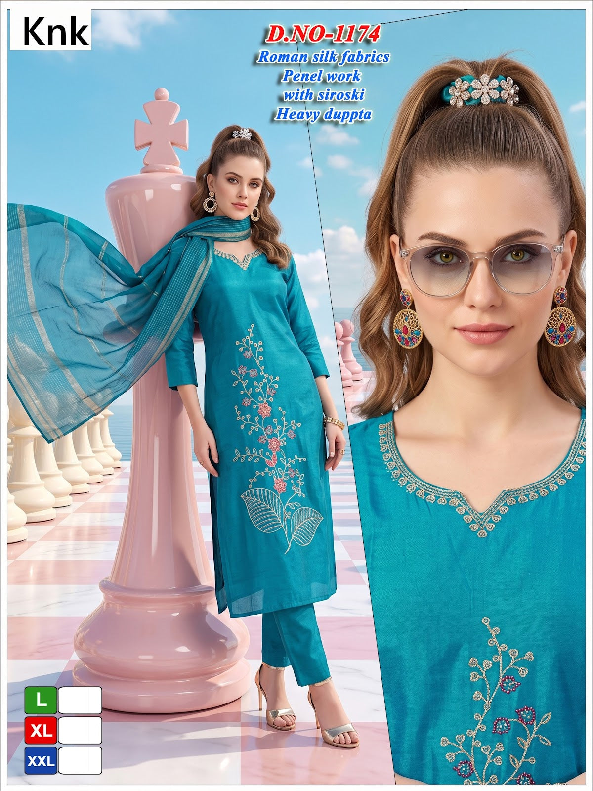 Dno 1169-1174 Knk Roman Silk Readymade Pant Style Suits Manufacturer India