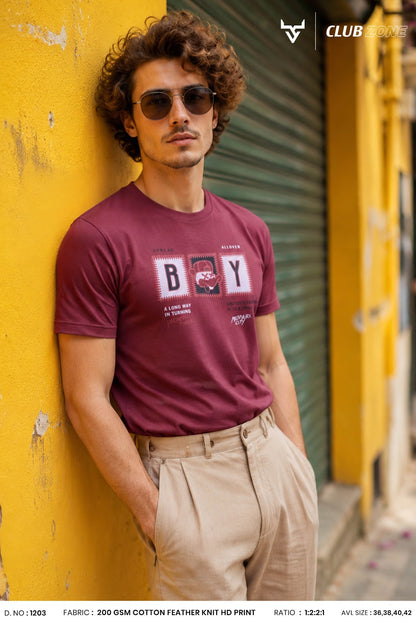 Dno 1203 Club Zone Cotton Mens Tshirts Exporter Gujarat
