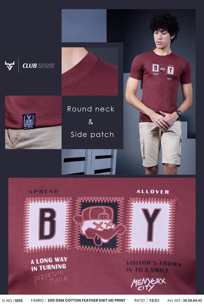 Dno 1203 Club Zone Cotton Mens Tshirts Exporter Gujarat