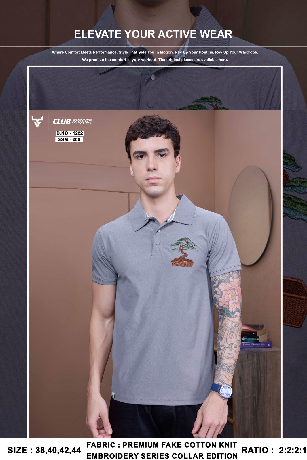 Dno 1222 Club Zone Fake Cotton Mens Tshirts Wholesale Rate
