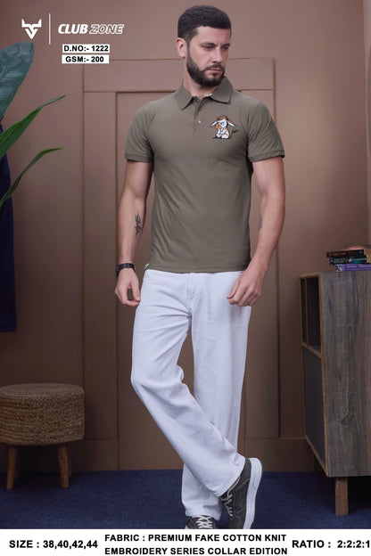 Dno 1222 Club Zone Fake Cotton Mens Tshirts Wholesale Rate