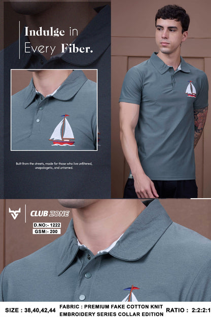 Dno 1222 Club Zone Fake Cotton Mens Tshirts Wholesale Rate