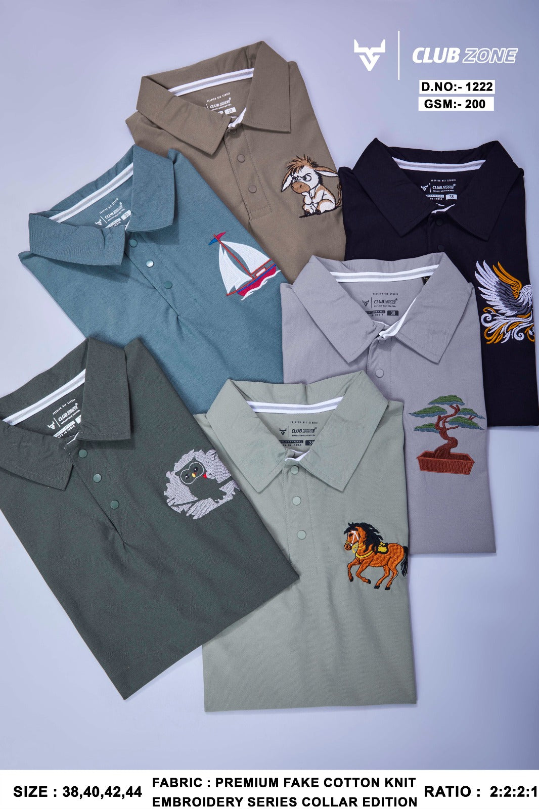 Dno 1222 Club Zone Fake Cotton Mens Tshirts Wholesale Rate