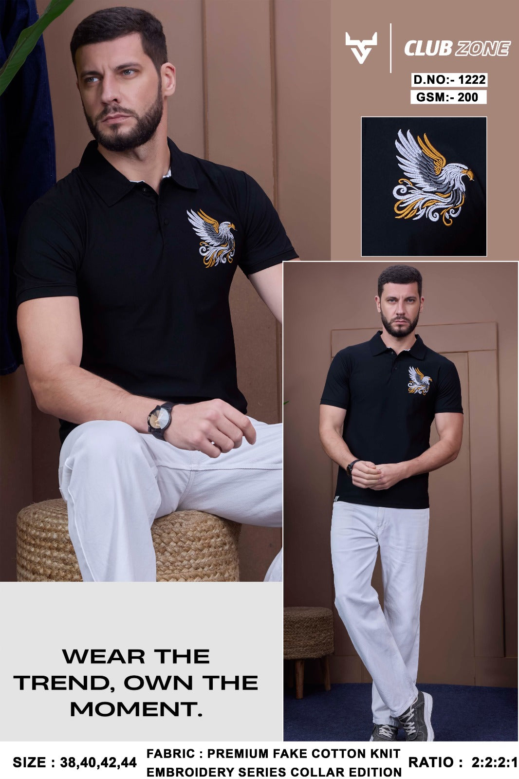 Dno 1222 Club Zone Fake Cotton Mens Tshirts Wholesale Rate
