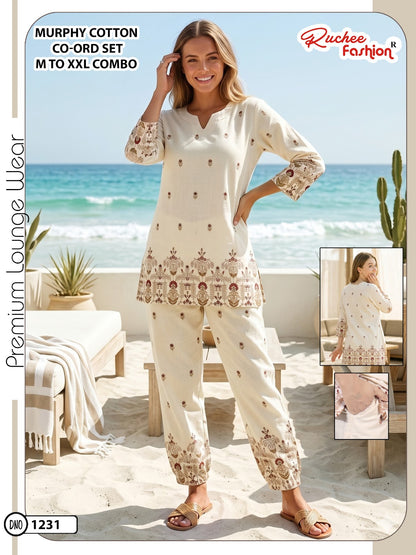 Dno 1230-1231 Ruchee Fashion Cotton Co Ord Set Exporter Gujarat