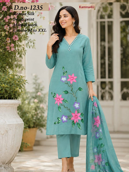 Dno 1235 Kamna4U Roman Readymade Pant Style Suits Wholesale