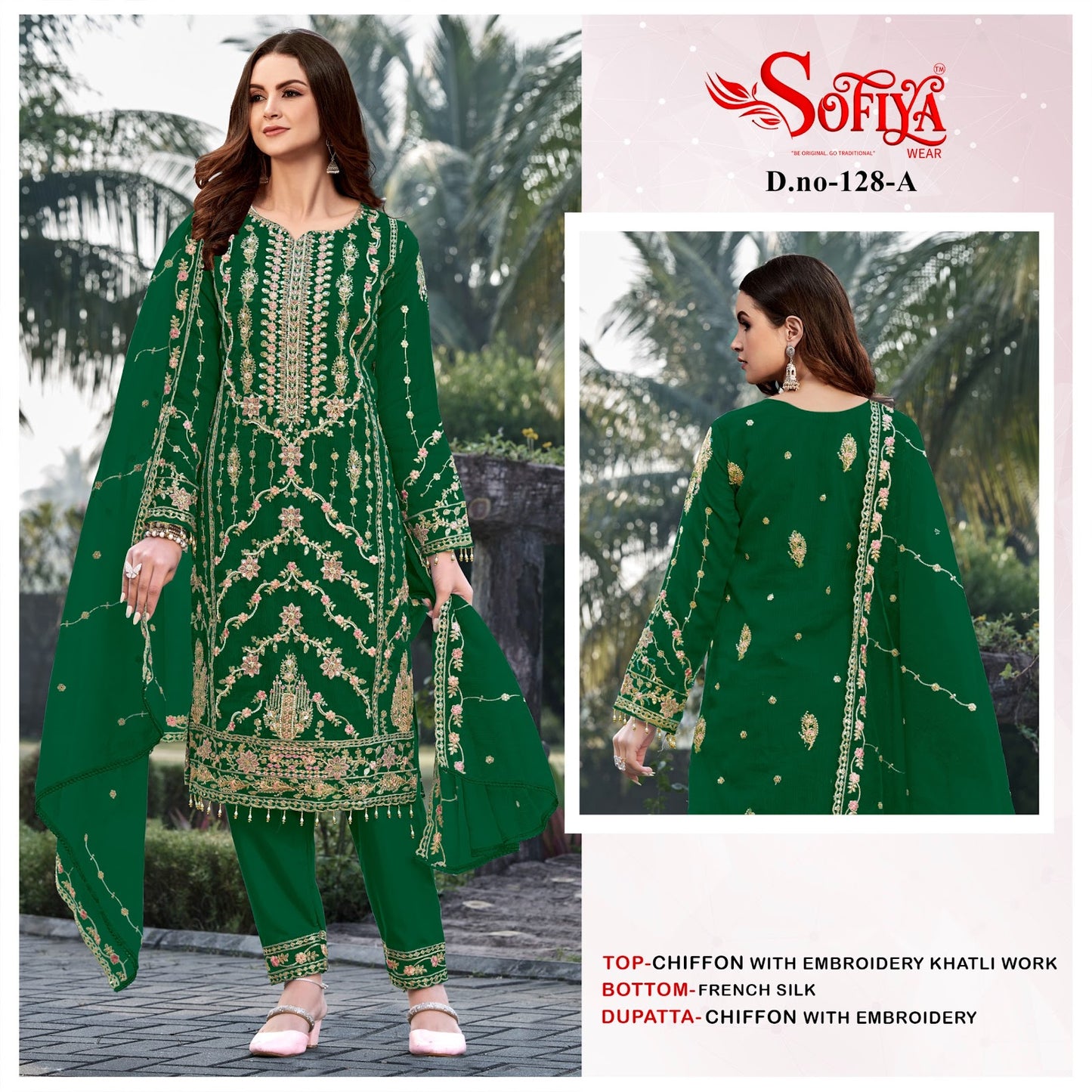 Dno 128 Abcd Sofiya Chiffon Pakistani Salwar Suits Wholesaler