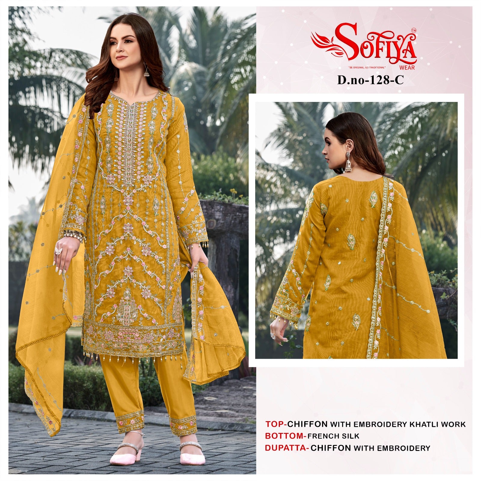 Dno 128 Abcd Sofiya Chiffon Pakistani Salwar Suits Wholesaler