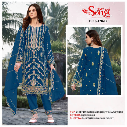 Dno 128 Abcd Sofiya Chiffon Pakistani Salwar Suits Wholesaler
