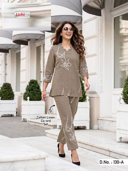 Dno 130 Lichi Cotton Co Ord Set Wholesale Price