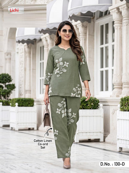 Dno 130 Lichi Cotton Co Ord Set Wholesale Price