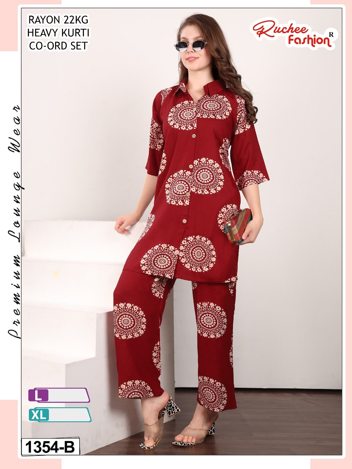 Dno 1350-1354 Ruchee Fashion Rayon 22Kg Co Ord Set Manufacturer Gujarat