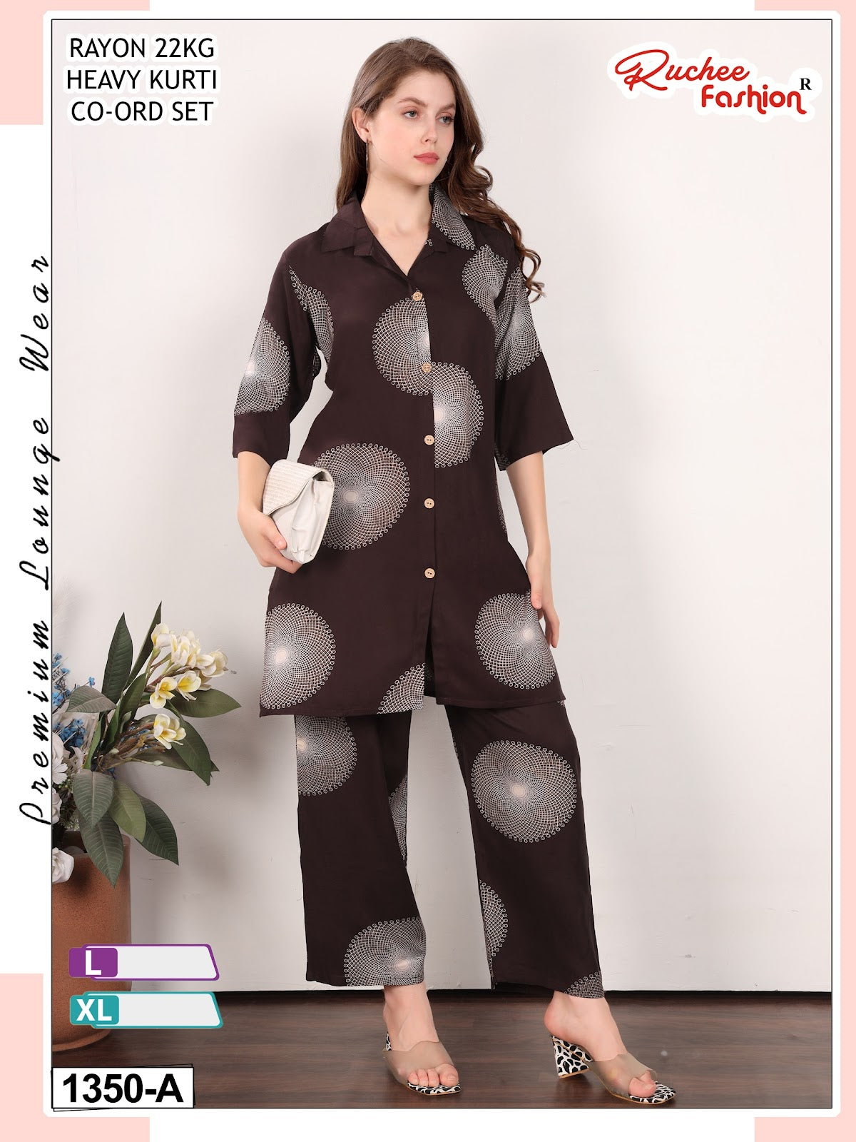 Dno 1350-1354 Ruchee Fashion Rayon 22Kg Co Ord Set Manufacturer Gujarat