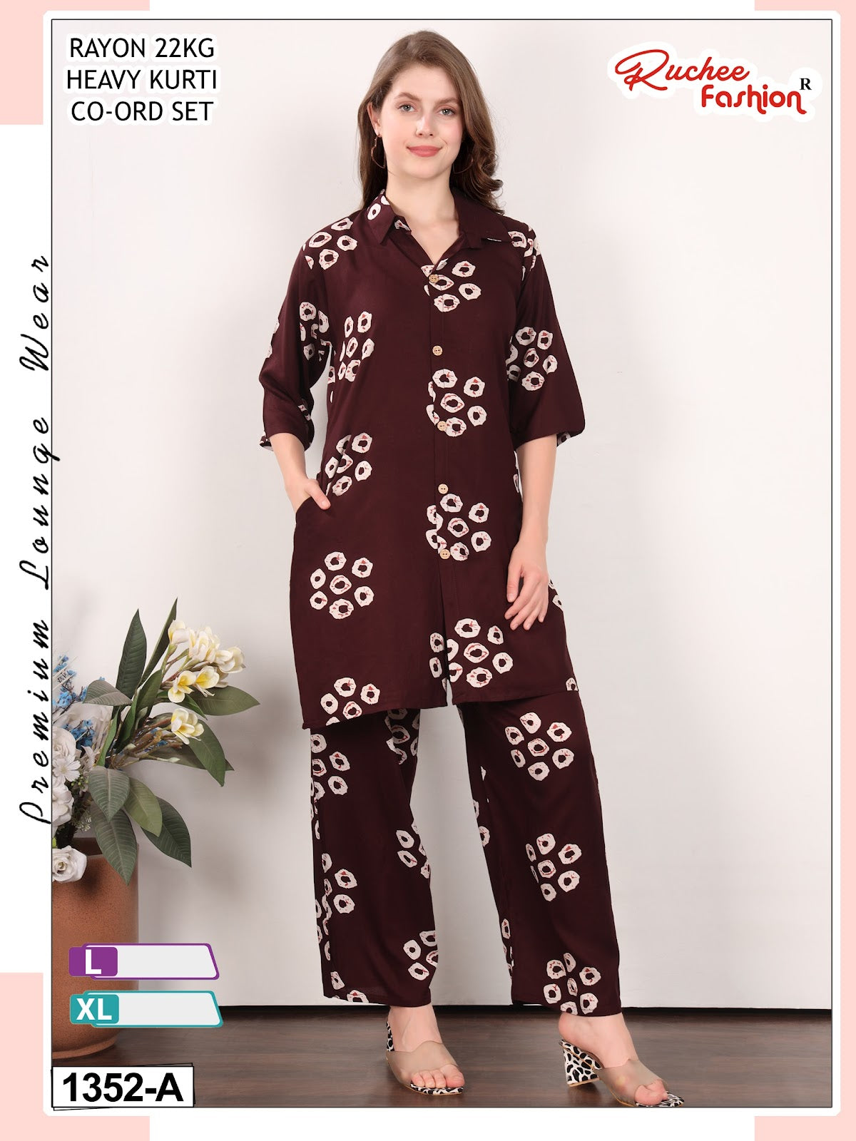 Dno 1350-1354 Ruchee Fashion Rayon 22Kg Co Ord Set Manufacturer Gujarat