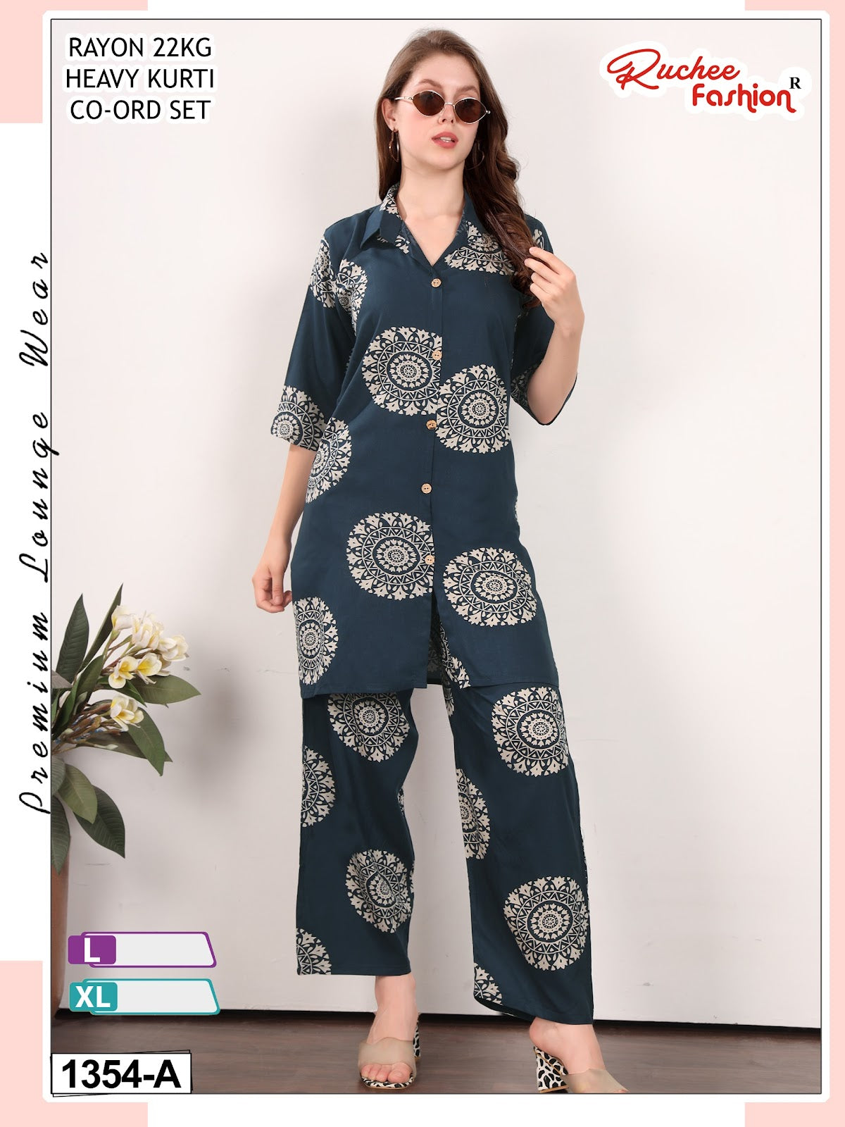 Dno 1350-1354 Ruchee Fashion Rayon 22Kg Co Ord Set Manufacturer Gujarat