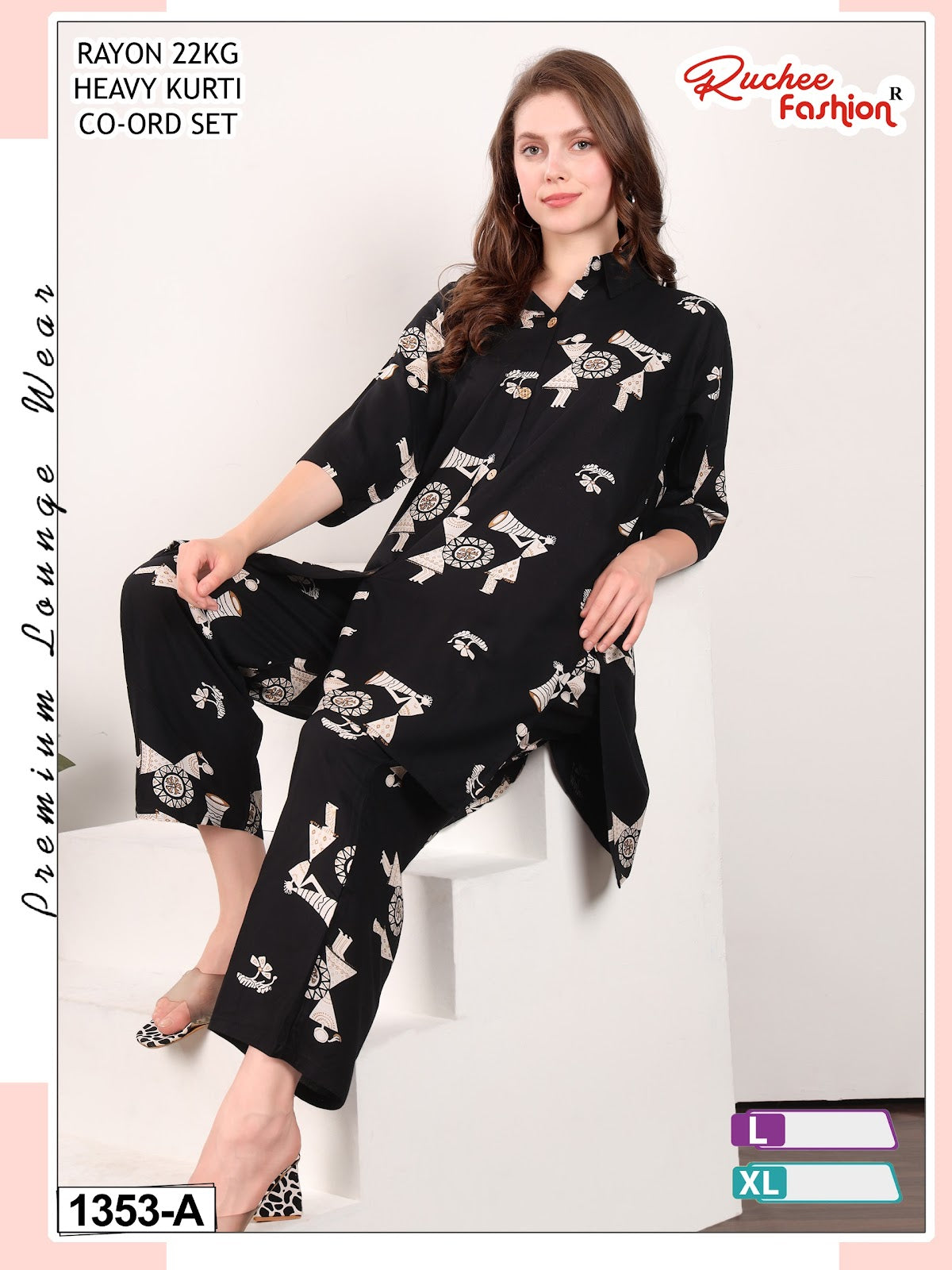 Dno 1350-1354 Ruchee Fashion Rayon 22Kg Co Ord Set Manufacturer Gujarat