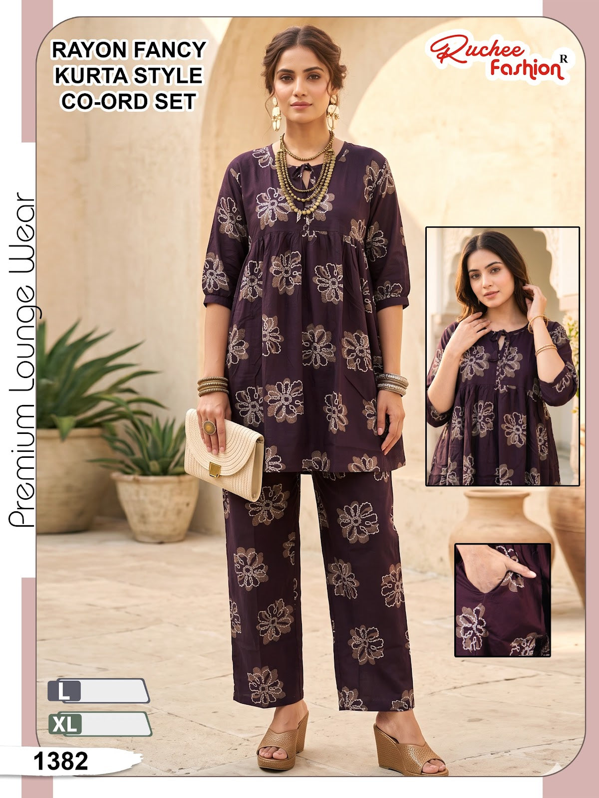 Dno 1378-1385 Ruchee Fashion Rayon Co Ord Set Supplier Gujarat