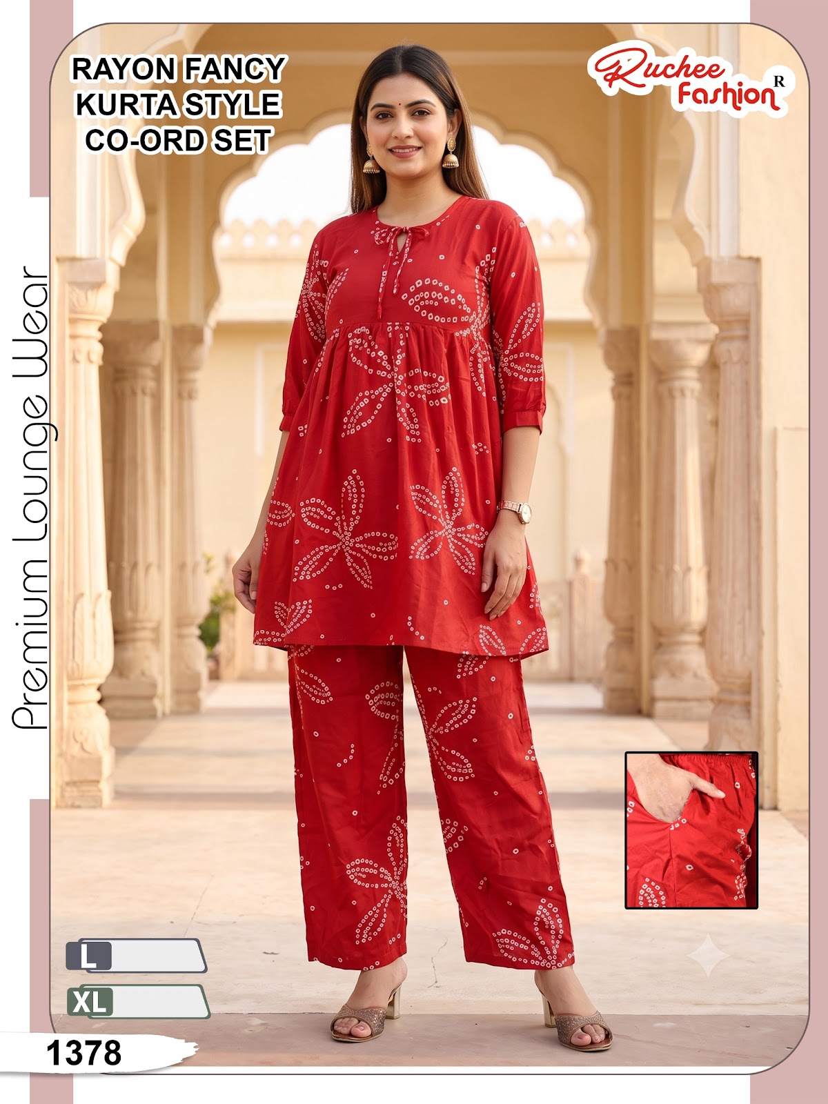 Dno 1378-1385 Ruchee Fashion Rayon Co Ord Set Supplier Gujarat
