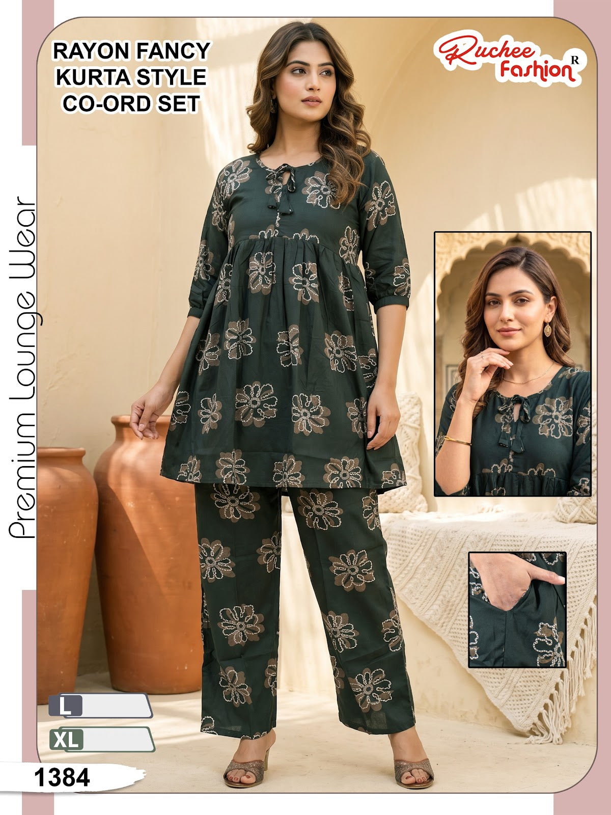 Dno 1378-1385 Ruchee Fashion Rayon Co Ord Set Supplier Gujarat