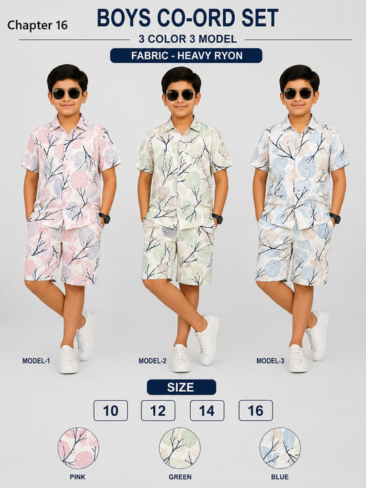 Dno 1480-1482 Chapter 16 Rayon Boys Co Ord Set Supplier Gujarat