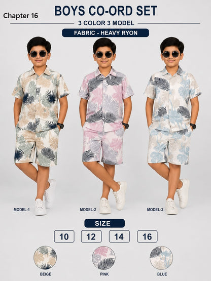 Dno 1480-1482 Chapter 16 Rayon Boys Co Ord Set Supplier Gujarat