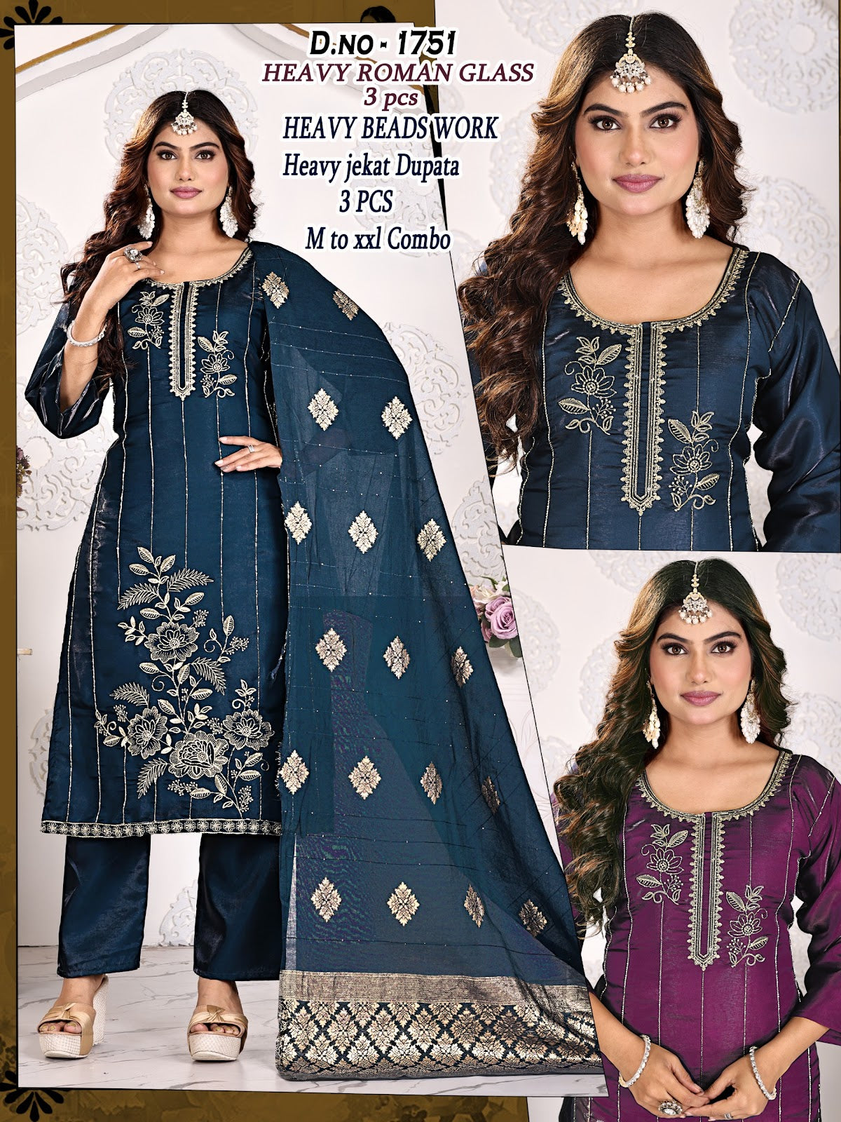 Dno 1751-1756 Knk Roman Readymade Pant Style Suits Supplier