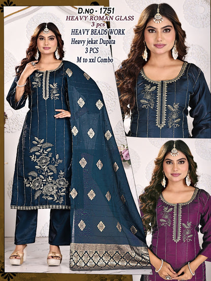 Dno 1751-1756 Knk Roman Readymade Pant Style Suits Supplier