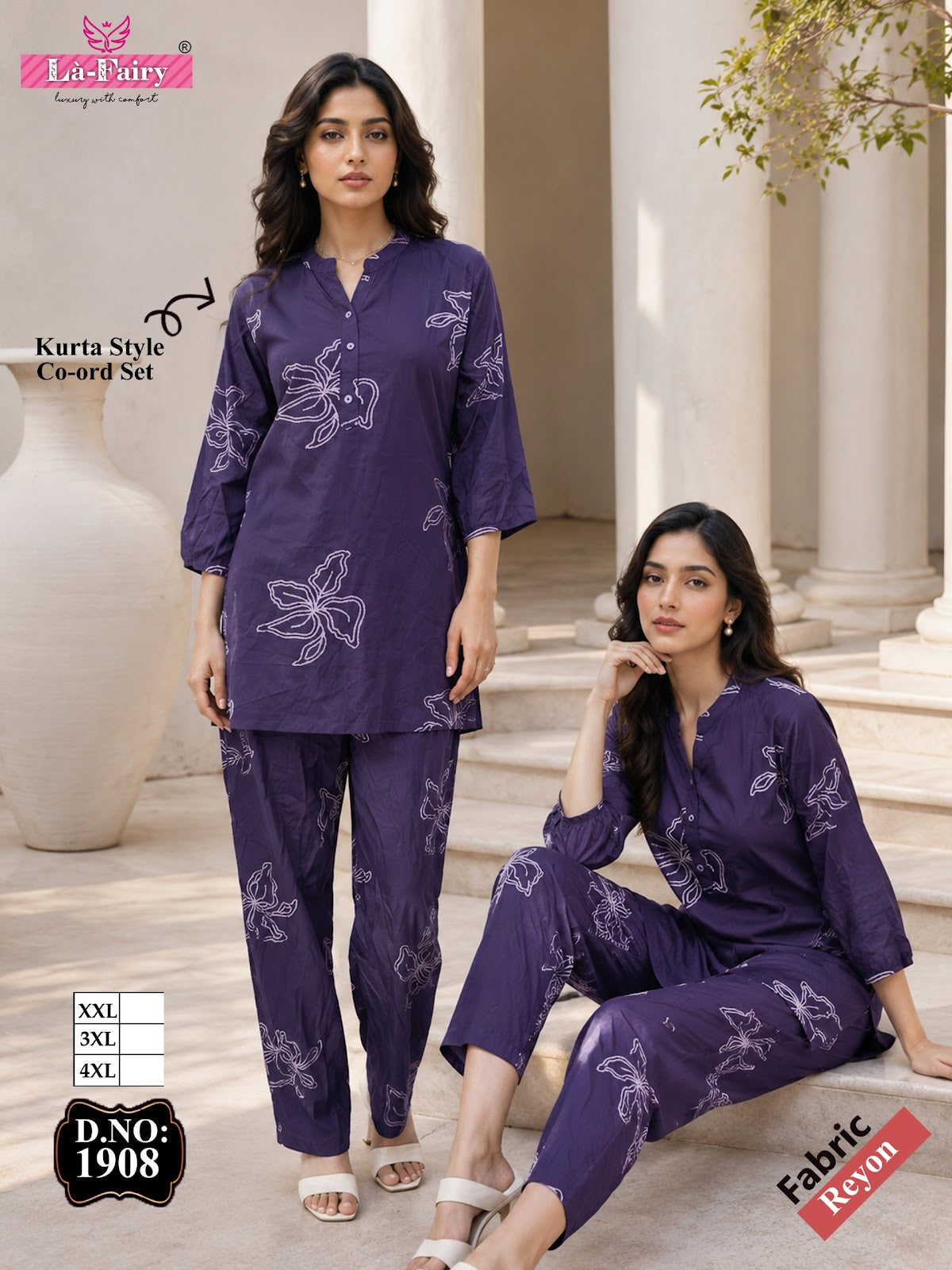 Dno 1908 La Fairy Reyon Co Ord Set Wholesale Price