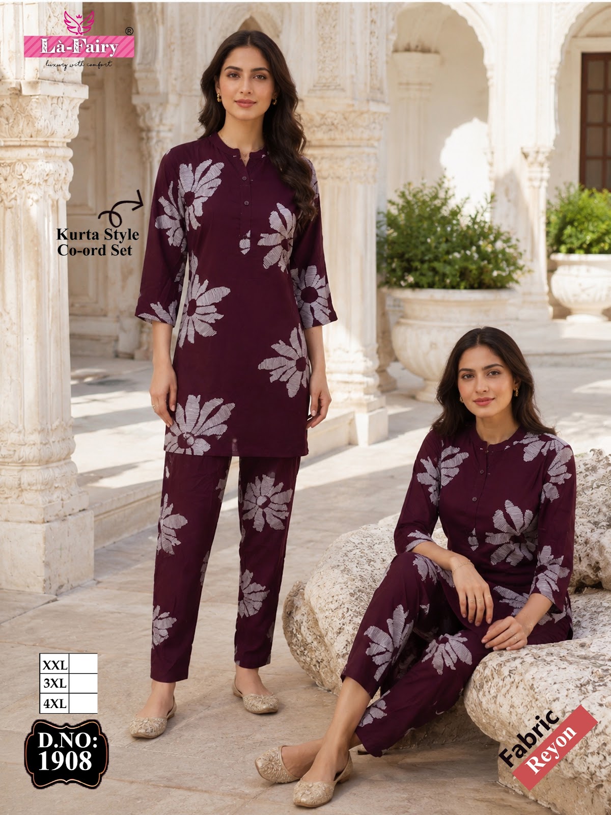 Dno 1908 La Fairy Reyon Co Ord Set Wholesale Price