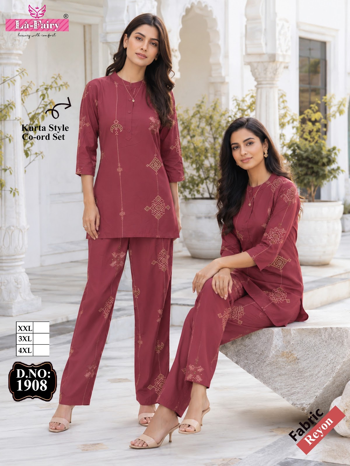 Dno 1908 La Fairy Reyon Co Ord Set Wholesale Price
