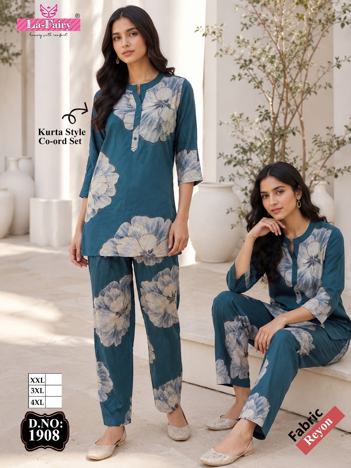 Dno 1908 La Fairy Reyon Co Ord Set Wholesale Price