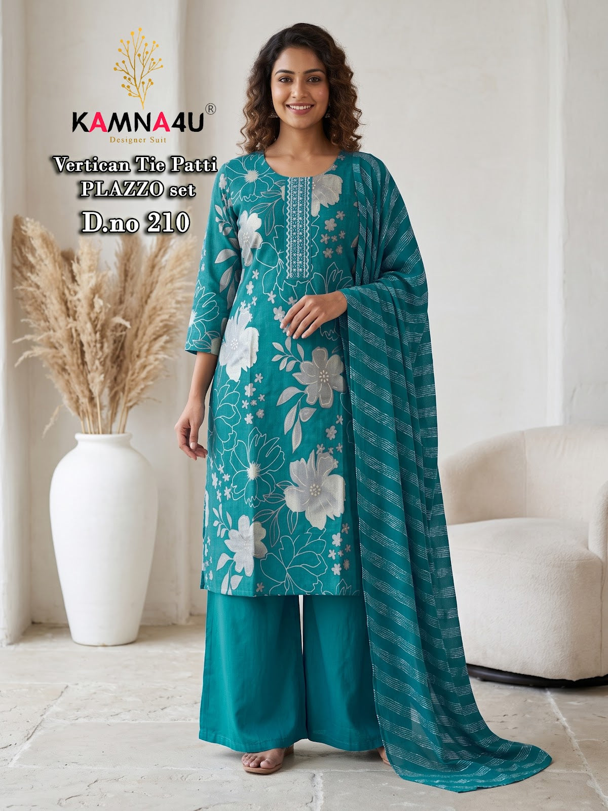 Dno 201-216 Kamna4U Vertican Readymade Plazzo Style Suits Wholesale