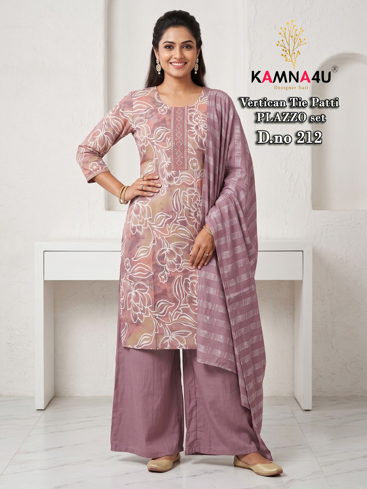 Dno 201-216 Kamna4U Vertican Readymade Plazzo Style Suits Wholesale
