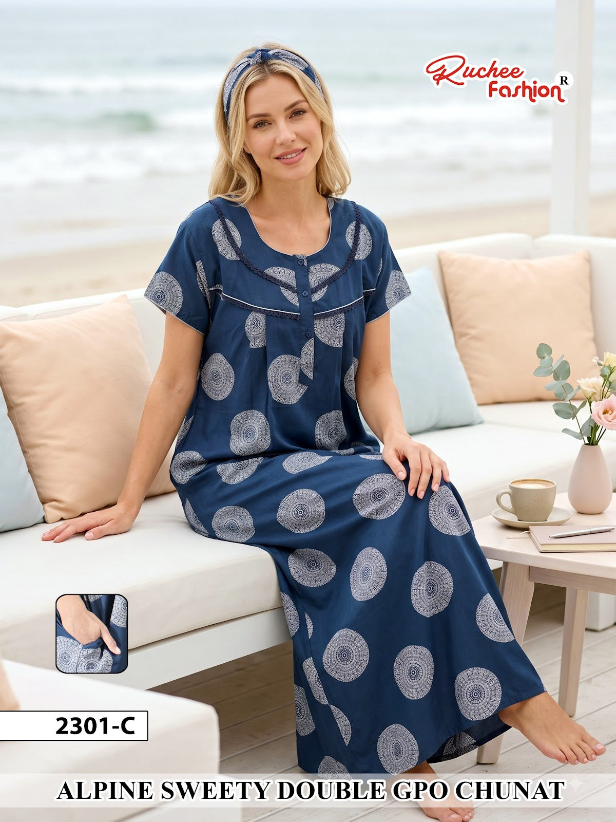 Dno 2300-2307 Sweety Ruchee Fashion Alpine Night Gowns Supplier Ahmedabad