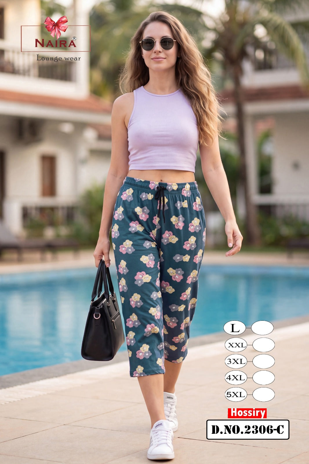 Dno 2306 Naira Kavyansika Hosiery Womens Capri Wholesaler
