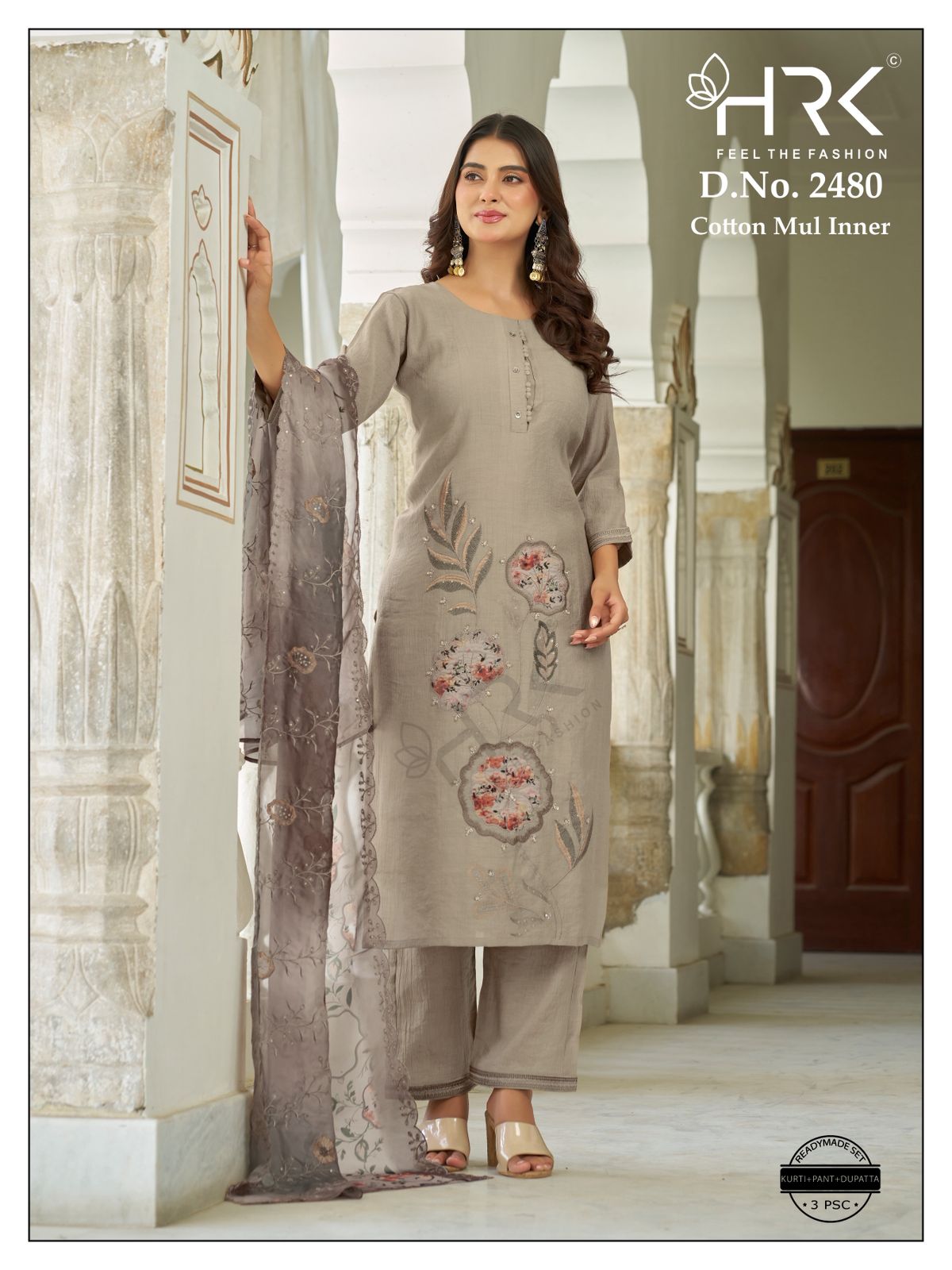 Dno 2480 Patch Work Hrk Silk Readymade Pant Style Suits Wholesale Rate