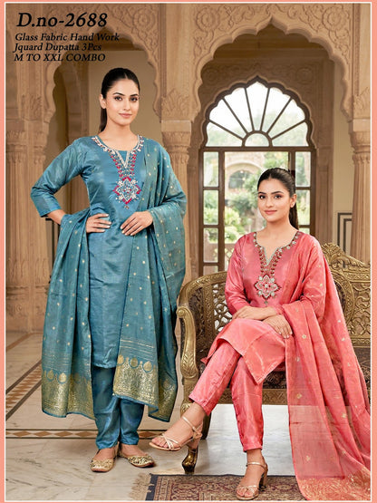 Dno 2687-88 Knk Roman Readymade Pant Style Suits Exporter India