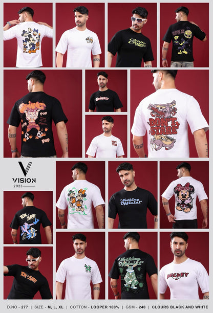 Dno 277 Vision Cotton Looper Mens Tshirts Wholesale Rate