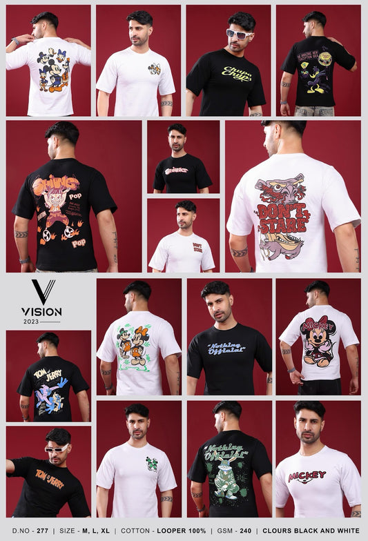 Dno 277 Vision Cotton Looper Mens Tshirts Wholesale Rate