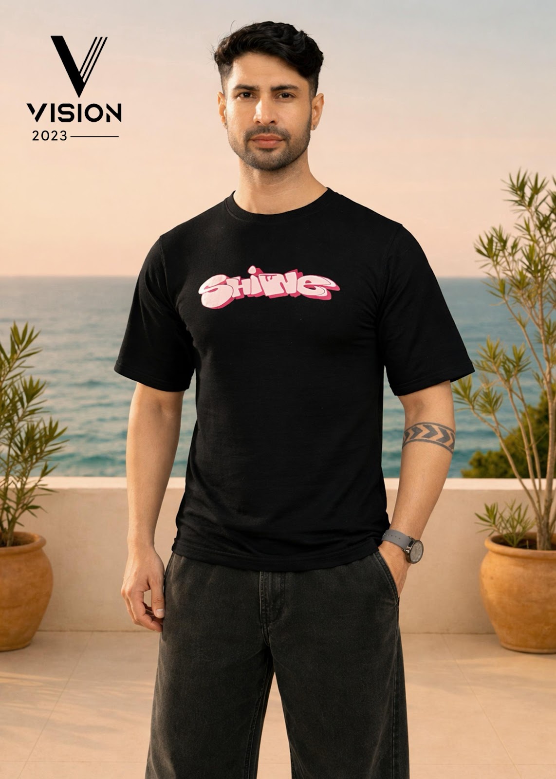 Dno 277 Vision Cotton Looper Mens Tshirts Wholesale Rate